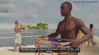 Измена на пляже. Она любит большие черные члены - порно видео